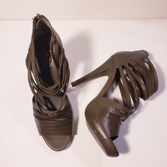 ASH Gossip Leather Ankle Strap Stiletto Heels - Picture 8 of 8